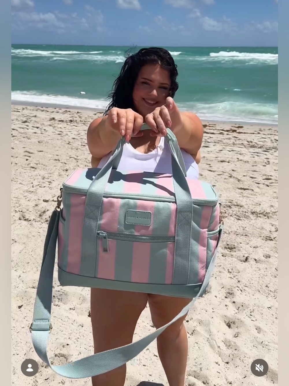 Poppy & Peonies Watermelon Stripe Cooler